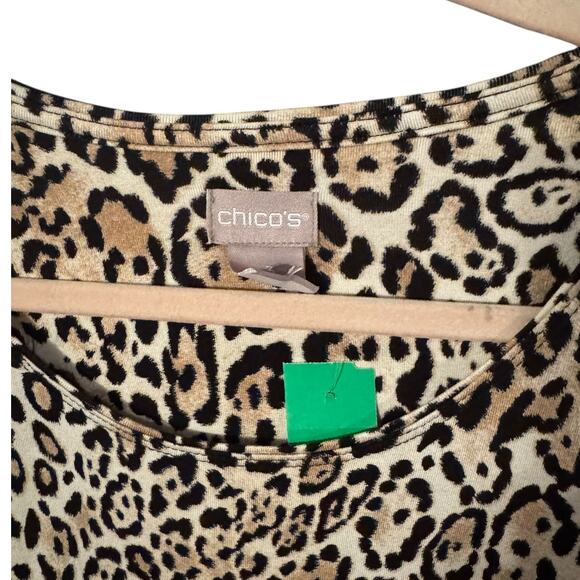 Chico’s Leopard Animal Print Long Sleeve Top Size 3 (14–16) - Picture 2 of 3